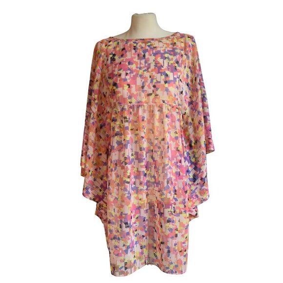 Trina Turk Kaftan Kimono Dress Size 10 Boho Resortwear Tropical  Glam - Picture 1 of 10